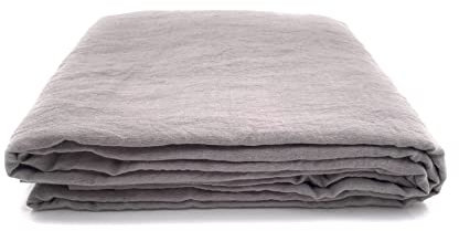 JOWOLLINA Laken Bettlaken Überwurf 100% Leinen Soft Washed Finish180 g/m2 (Greige, 140x220 cm)