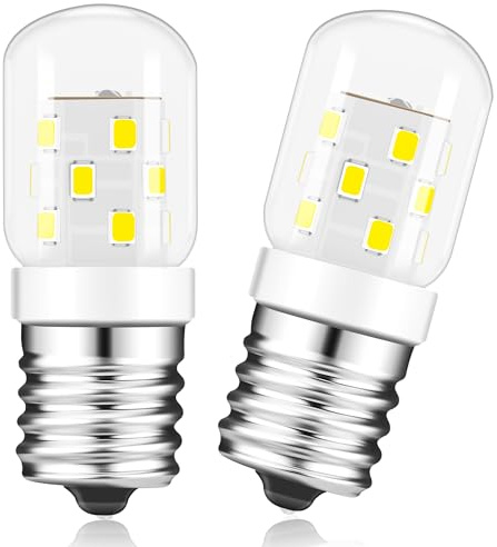 E17 LED Light Bulb, 3W LED Microwave Bulbs Under Hood 40W Equivalent, 8206232A for Whrilpool Microwave - Appliance Light Bulbs Daylight Cold White 6000K for Refrigerator Oven Stove Range Hood, 2pcs
