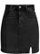 Damen Denim Minirock Raw Saum zerrissen Distressed Jean Rock hohe Taille Bodycon lässig kurzen Rock mit Tasche für Frauen Leibchen-Schwarz XL