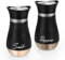 Dorblely Saliera e Pepiera Set, 120ml Fondo di Vetro Sale e Pepe, Tradizionale Spargisale da Cucina per Spezie, Spezie, Sale, Pepe, Spezie - Nero