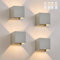 Homefire LED Wandleuchte Innen Wandlampe - 4ER Set Außenwandleuchten Grau Aussenlampe Aussen Wandbeleuchtung Außenlampe Up Down Außenleuchte IP65 Außenbeleuchtung 3000K Warmweiß für Hauswand Garten