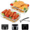 YQL Enlarge 4 Layers Air Fryer Racks with Clip for Ninja Foodi Max Dual Zone AF400UK/Double Stack XL SL400UK, 304 Stainless Steel Air Fryer Accessories Trays for Tower/Instant/EMtronics Dual Basket