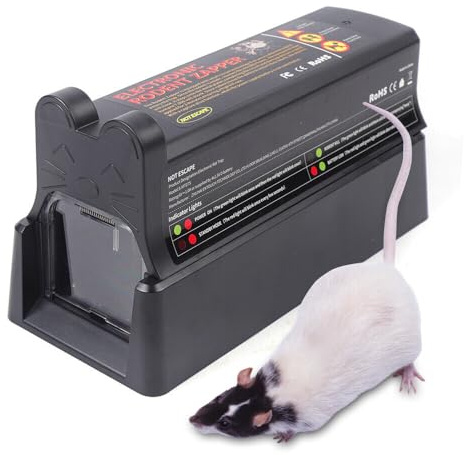 Trampa electrónica para ratas y ratones, trampa para ratones para casa y jardín, estación de cebo rápida eléctrica para ratas, fácil de reutilizar, higiénica, para ratones humanos