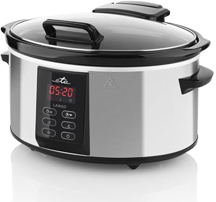 ETA Multikocher Largo I Schongarer | Langsamkocher I Slow Cooker I 245 Watt | 6 Liter | KEEP WARM I LED-Display I 3 Betriebsmodi