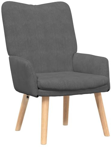 vidaXL sillón cómodo Moderno Gris Oscuro para Relax en Sala de Estar y Dormitorio con diseño ergonómico, construcción Duradera y Acabado Mate Elegante, Silla Leer y Muebles de Asiento