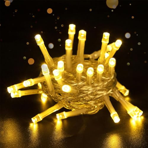Koboko 4 Stk LED Lichterkette, 3M 20 LED Lichterkette Innen Außen Warmweiß, Lichterketten Batteriebetrieben, Dekorative Lichter für Schlafzimmer, Garten, Weihnachten, Hochzeit, Party Dekoration