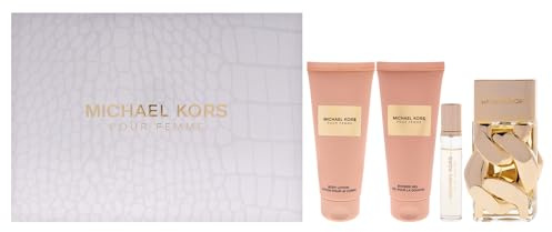 Michael Kors Pour Femme by Michael Kors for Women - 4 Pc Gift Set 3.4oz EDP Spray, 0.3oz EDP Spray(Mini), Body Lotion, Shower Gel