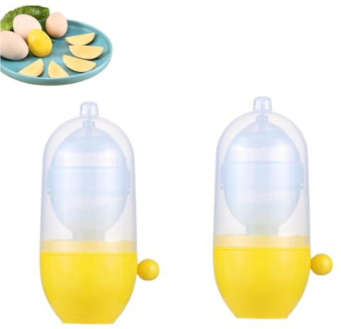 Egg Scrambler Shaker, 2Pcs Egg Spinner Hand Pull Type Manual White Yolk Whisk Mixer with Pulling Rope for Home
