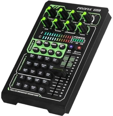Mesa de Mezclas, Interfaz de audio Tarjeta de sonido externa,Batería de gran capacidad,Con,20 tipos de efectos de sonido,Para transmisión en vivo