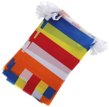 Uonlytech Bandiera Buddista da Appendere a Cinque Colori in Poliestere, Stendardo Tibetano per Decorazioni Interne ed Esterne, Bandiere di Preghiera Buddiste per Templi e Cortili, 1 Pezzo