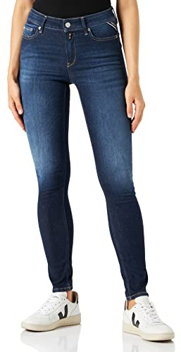 REPLAY Women's Luzien Recycled Jeans, 007 Dark Blue, 31W x 32L