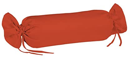 sleepling Satin Kissenbezug, Kissenhülle Nackenrolle aus 100% seidig weicher Baumwolle, Bezug Zierkissen, 60 Grad, Ökotex 100, Made in EU, 15 x 40 cm, Chili