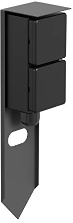 ledscom.de Garten Steckdosensäule PIWI mit Erdspieß für außen, IP44, 2-Fach, Edelstahl, anthrazit, eckig, 30 cm
