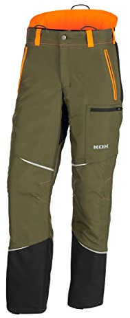 KOX Schnittschutzhose Mistral 3.0 Grün/Orange Größe 102 schlank und groß
