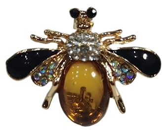 GIMIRO Broche en forme d'abeille - Imitation diamant - Strass - Pour manteau, blazer, robe, mariage, fête, accessoires de mode, small, Métal