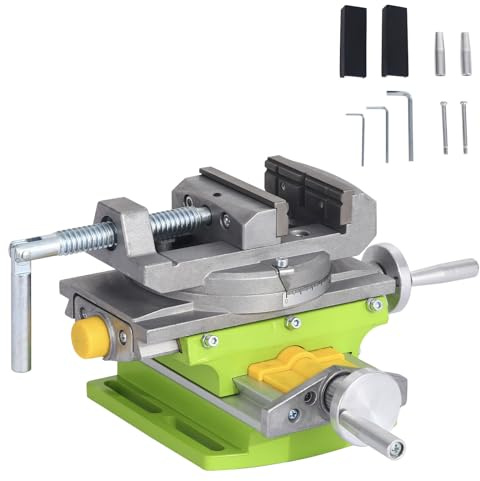BHTOP Cross Slide Drill Vise 2 Way X-Y Compound Vise, Multifunction Worktable Milling Working Table Milling Machine, Cross Slide Mill Drill Press Milling Vise