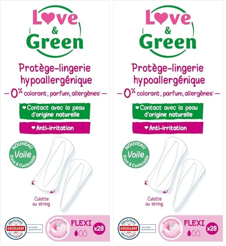Love & Green Protège-slips Flexi x 28 (Lot de 2)