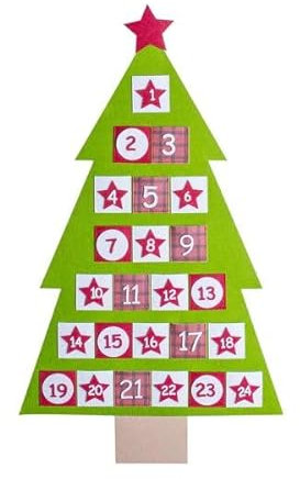 Large Felt Christmas Tree Advent Calendar With Seeds; Flowers, Veg, Herbs or Mixed! (Veg & Herb Seed Sachets)