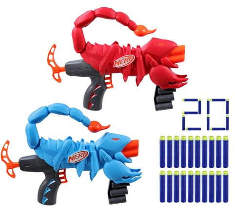 Wild Venompack, Includes 2 Easy Play Nerf Blasters, Scorpion Designs, 20 Nerf Elite Darts, Snake Toys, Ages 6+ (Amazon Exclusive)
