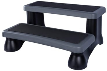 LIVIN' Livin, scala universale per vasca idromassaggio, con 2 gradini, antiscivolo, per ingresso, in plastica, resistente, 90 x 61 x 40 cm, Whirlpoolstandtreppe-01
