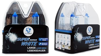 LLCTOOLS 2er Set H8 55W Xenon Style Look Lampen Weiß Halogen Birnen Autolampe GLÜHBIRNEN
