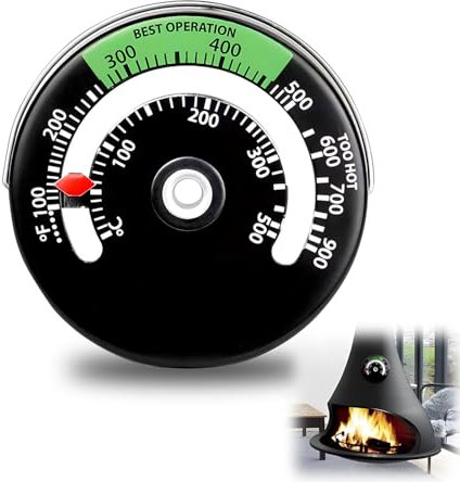 SIGANDG Termometro da Forno magnetico,Termometro da Camino, per Legna da Ardere, Canna Fumaria, Temperatura Forno, Caminetti