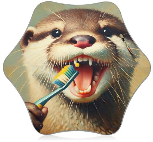 Joitme Kinder-Regenschirm mit verspielten Otterzähnen, für Mädchen, UV-Regenschirm, Kinderstock-Regenschirm, UPv50