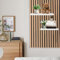 GHIBFBT Étagère flottante pour panneau acoustique, étagère murale peu encombrante, plateau en bois avec support en métal, organiseur mural pour salle d'enregistrement (support L, 40 x 15 cm)