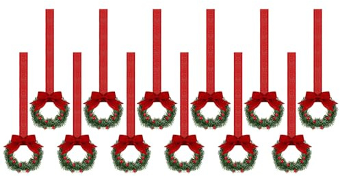 Ldabrye 12Pcs Christmas Wreaths Hanging Decoration Artificial Berries Wreath For Kitchen Cabinets Front Door Holiday Decorations