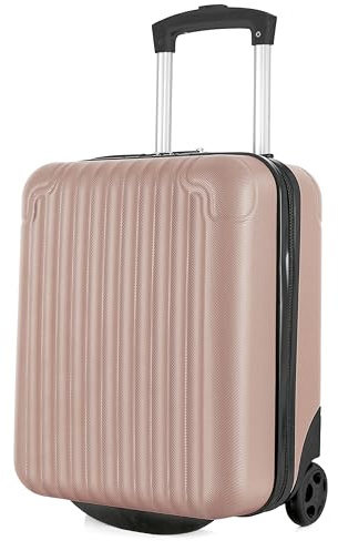 R.Leone Valigia Trolley Bagaglio a Mano 40x30x20cm Wizzair Vueling 2 Ruota in ABS 288 (Rose Gold, Valigia 40X30X20cm 2Ruota)