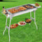 Warmfay Barbecue a carbonella in acciaio inox XXL, pieghevole, 100 x 33 x 71 cm, portatile a carbone, con padella antiaderente, prese d'aria regolabili, barbecue per campeggio, picnic, giardino, feste