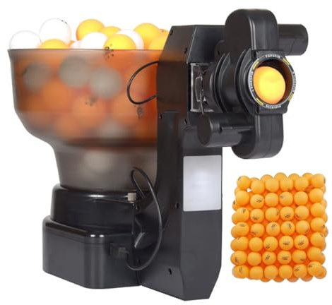QIeCny Robot Per Palline Da Ping-pong, Lanciatore Automatico, 36 Tipi Di Colpi Con Effetto + Punto Di Atterraggio Versatile, Frequenza Di Oscillazione/palla Regolabile, Contiene 110 Palline,B