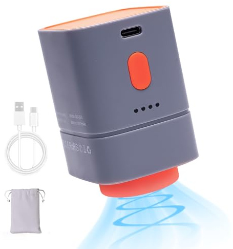 Pompa Sottovuoto Portatile Senza Fili per Sacchi - 4500 PA, 25W, 1800mAh, USB-C, Compatta e Potente (Grigio/Arancio) per Viaggi e Conservazione