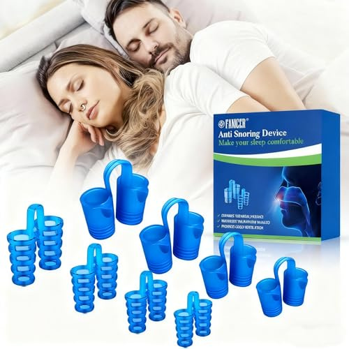 8 Piezas Dilatador Nasal Silicona,Dispositivos Antironquidos,Reutilizable Dilatador Nasal Dispositivos Antironquidos,Ayudar a Dormir Mejor，Azul