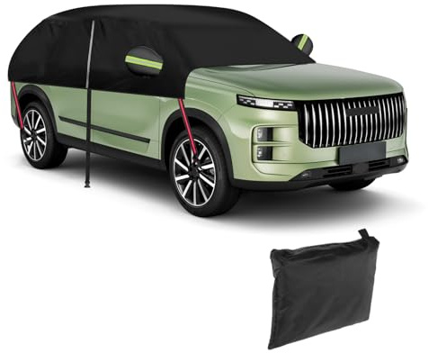 Mezza copertura per auto compatibile con Chery Jaecoo 7/J7 2024-2025, mezza copertura con cerniera laterale, telone per auto Oxford 420D, impermeabile per tutte le condizioni atmosferiche, resistente