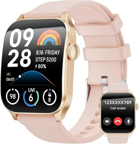 Reloj inteligente para mujer con efecto/respuesta de llamadas, pantalla curva HD de 1,91 pulgadas, reloj de fitness con sueño/pulsómetro, 110 + rastreador de actividad, impermeable IP67 Smartwatch