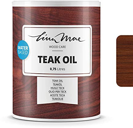 Aceite de Teka Con Acabado Natural al Agua - Protección y Restauración de la Madera Teca en Intemperie Ideal para Sillas y Mesas de Jardín, Tumbonas y Muebles (750 ml, Teca)