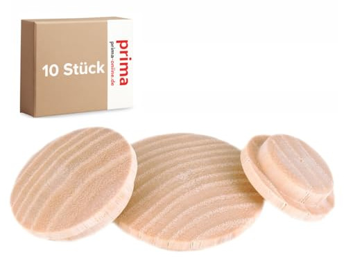 woplus Holzabdeckkappen Holz Abdeckkappen Esche unbehandelt Bohrloch 30mm [10 Stück] (Bohrloch 30MM [17.ES30])