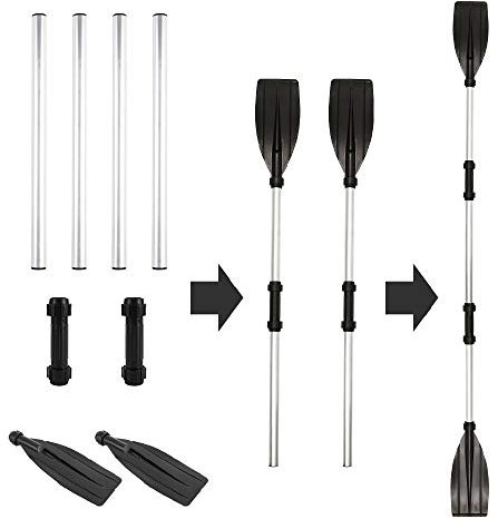 courti Doppelpaddel Kajak Padde, Aluminiumlegierung Paddel Verstellbare LäNge Kanu-Paddel Abnehmbares Kajak Paddel Doppelpaddel Faltbar Stechpaddel für Kajak, Kanu,aufblasbares Boot