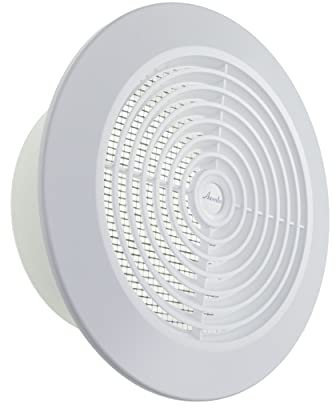 Vent Systems 100 mm / 3.94'' Inch - White - Plastic - Dismantable Ceiling Grille - Round Air Vent Louver - Grill Cover - Nylon Screen - HVAC Vents for Bathroom, Home Office, Kitchen