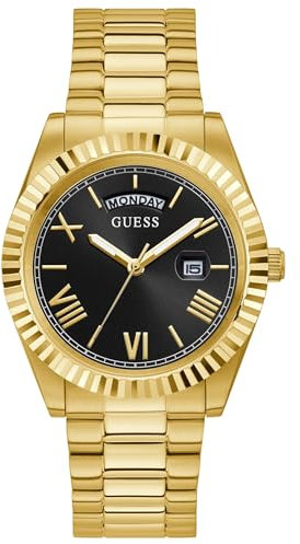 GUESS Herren Analog Japanisches Quarzwerk Uhr mit Edelstahl Armband GW0265G3