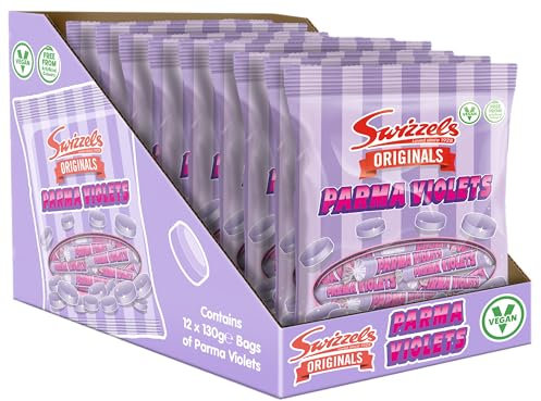 12X130G Swizzels Original Parma Violets, individually Wrapped Sweets For Parties & Bulk Buy