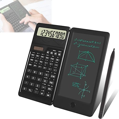 Calculatrice Scientifique d'Ingénierie avec Tablette d'Écriture | Écran LCD à 10 Chiffres, Batterie Solaire, Polyvalente et Silencieuse, Pour Étudiants et Bureau