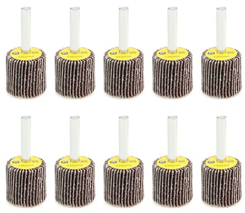ChgImposs Lot de 10 roues à lamelles grain 80 pour enlever la rouille, l'ébavurage, le polissage plat, 25 mm