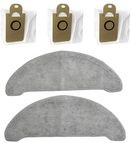 Donkivvy Lot de 5 kits d'accessoires de rechange compatibles avec l'aspirateur robot pour IMOU L11 Pro Max – 2 chiffons à franges et 3 sacs à poussière