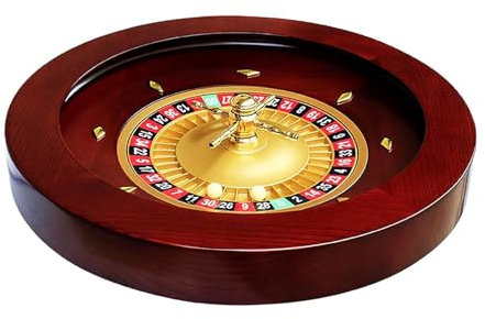 Ruota della roulette Set di ruote da roulette in mogano rosso marrone da 20 pollici Roulette Deluxe Giochi di roulette ideali per serate di gioco in famiglia o per uso professionale Giochi da casinò