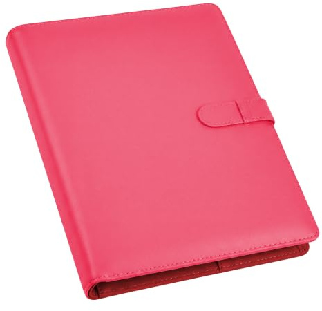 Arpan A4 professionell presentationsdisplaybok 36 ark innerfickor fästa vid ryggraden av filen med mjuk pekskärm bokportföljmapp med stängningsbälte (rosa)