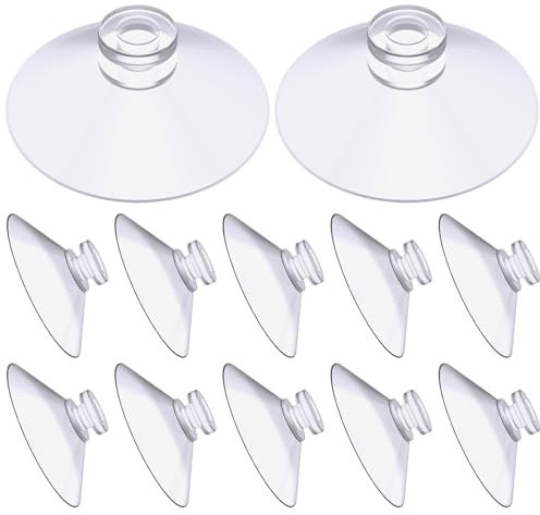 Flintronic Ventouse, 12 Pièces Ventouse Table en Verre, Mini Ventouse, Extra Fortes PVC Suspension Rideau Isolant Ventouse, Simple Ventouses Transparentes pour Verre, Carrelage, Murales(30mm)