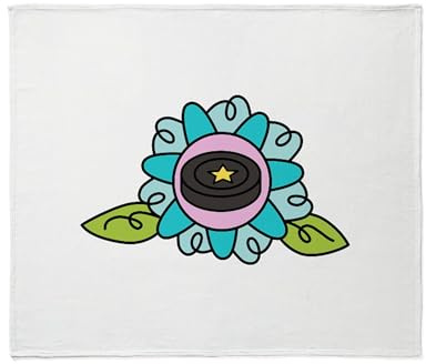 CafePress Floral Hockey Puck Throw Blanket Super Soft Fleece Plush Throw Blanket, 60x50
