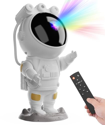 MYSTILUCK Astronaut Projektor, LED Sternenhimmel Projektor Galaxy Nachtlicht mit Timer, Stimmungslichter für Kinder, Kinderzimmer Dekoration Ästhetik, Weihnachten, Geburtstag Geschenk